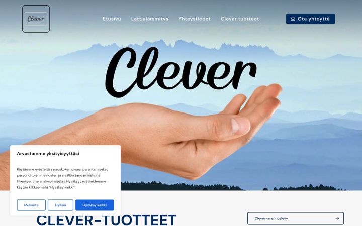 Screenshot von clevertuotteet.fi