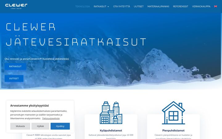 Screenshot von clewer.fi