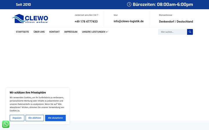 Screenshot of clewo-logistik.de