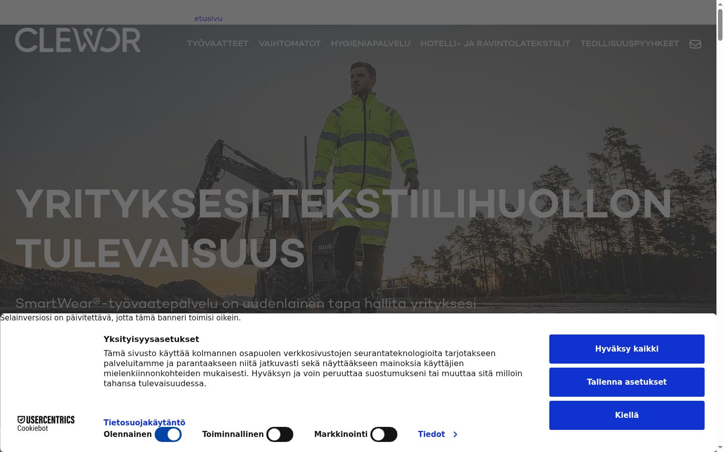 Screenshot des Einwilligungsbanners vor jeglicher Interaktion