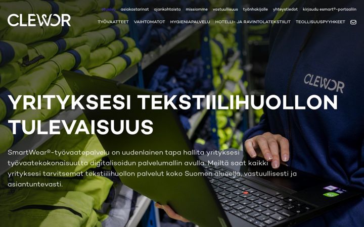 Screenshot von clewor.fi