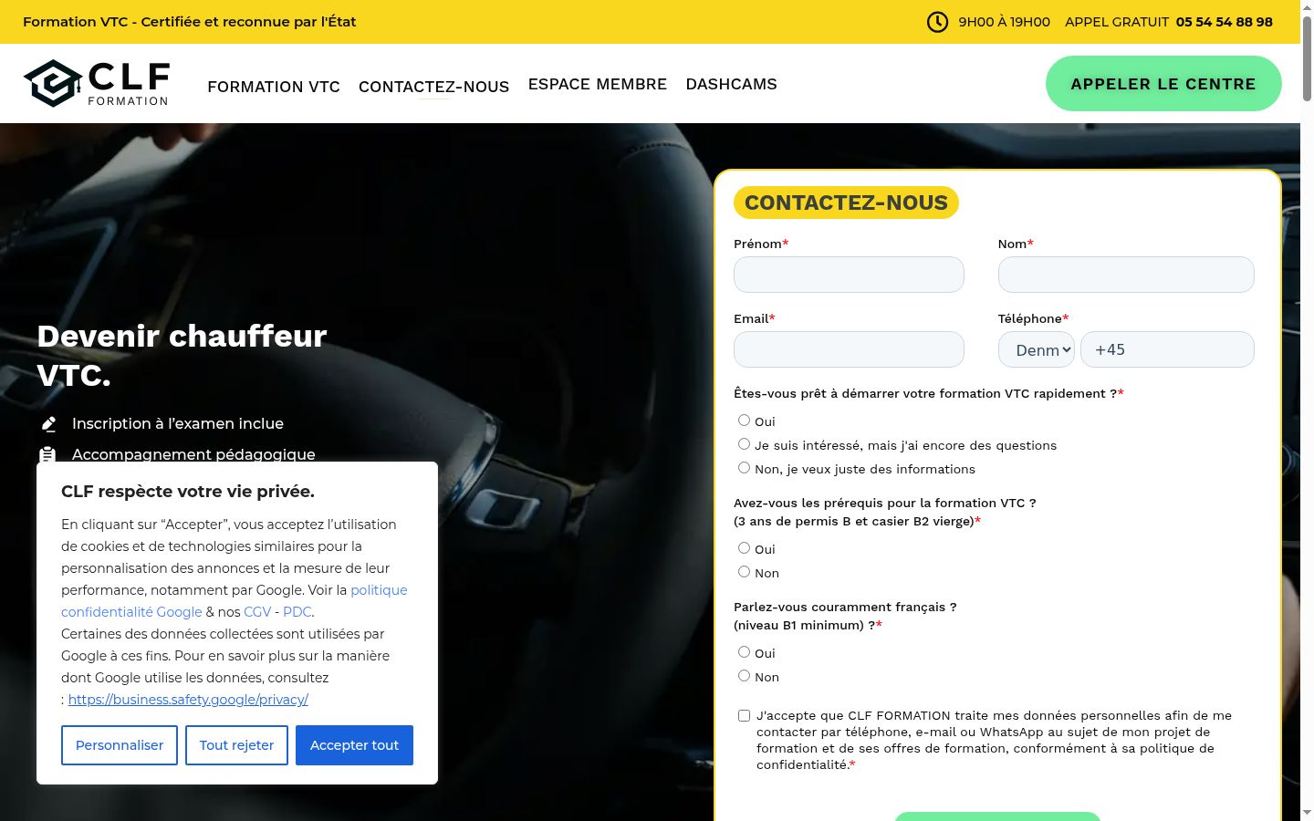 Zrzut ekranu banera zgody wyświetlanego przed jakąkolwiek interakcją