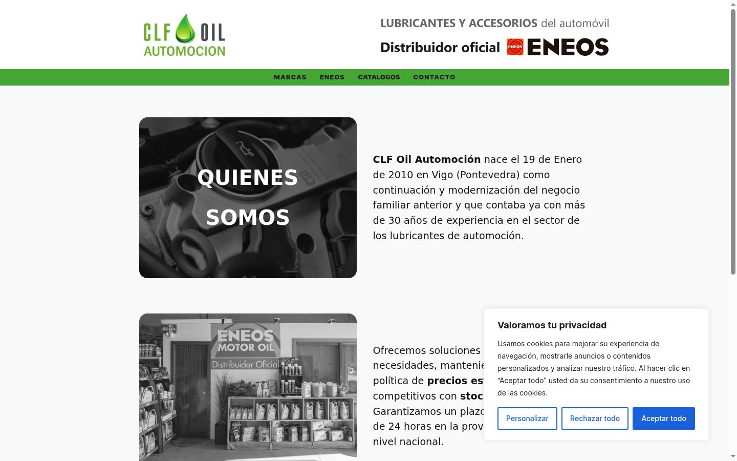 Captura de ecrã do banner de consentimento apresentado antes de qualquer interação