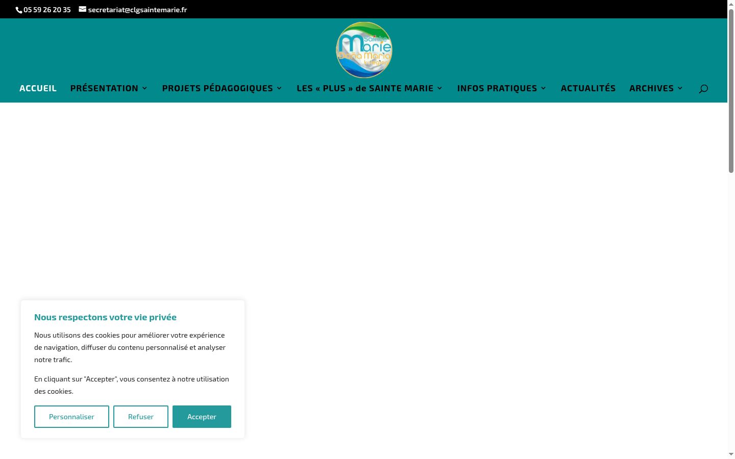 Screenshot of the consent banner shown before any interaction