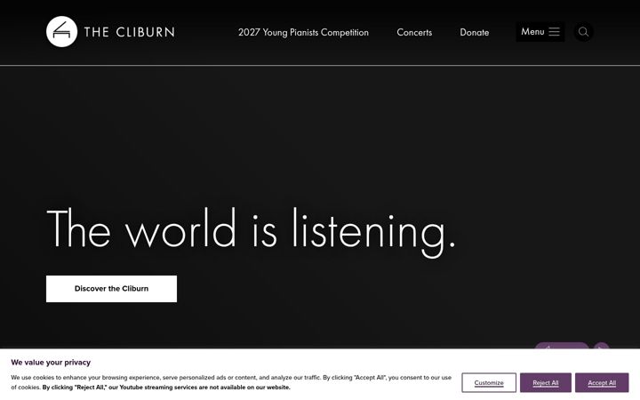 Screenshot stránky cliburn.org