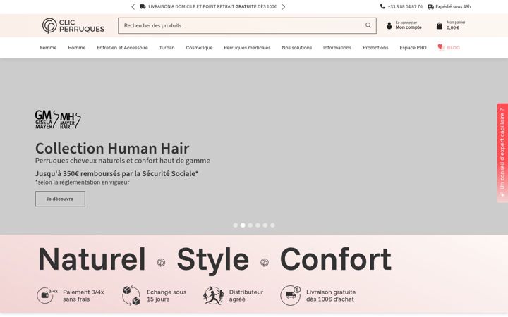 Screenshot of clic-perruques.fr