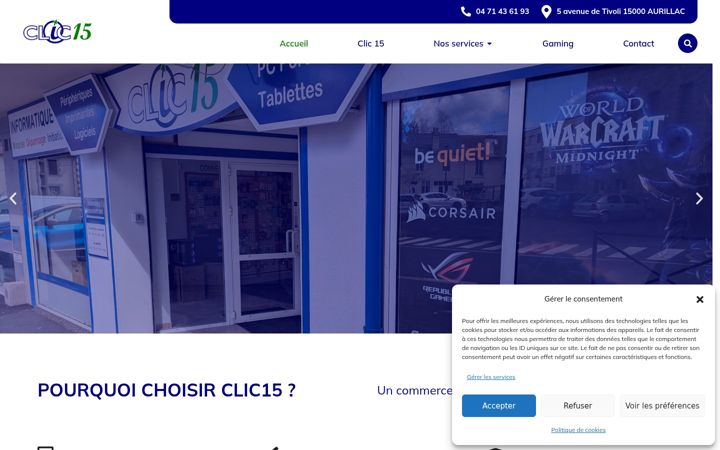 Screenshot of clic15.fr