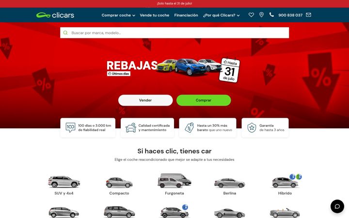 Screenshot of clicars.com