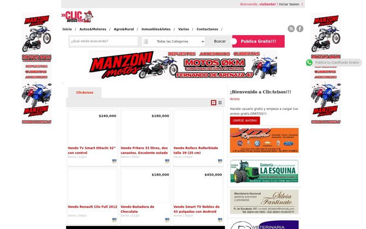 Screenshot of clicavisos.com.ar