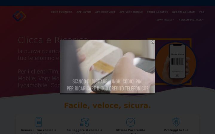 Screenshot of cliccaericarica.it