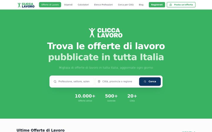 Screenshot of cliccalavoro.it