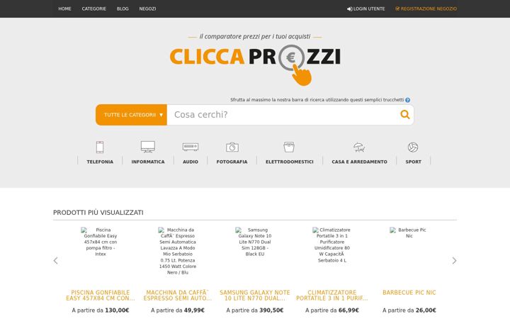 Screenshot di cliccaprezzi.it