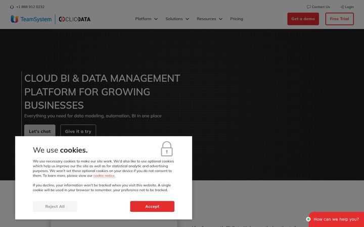 Screenshot of clicdata.com