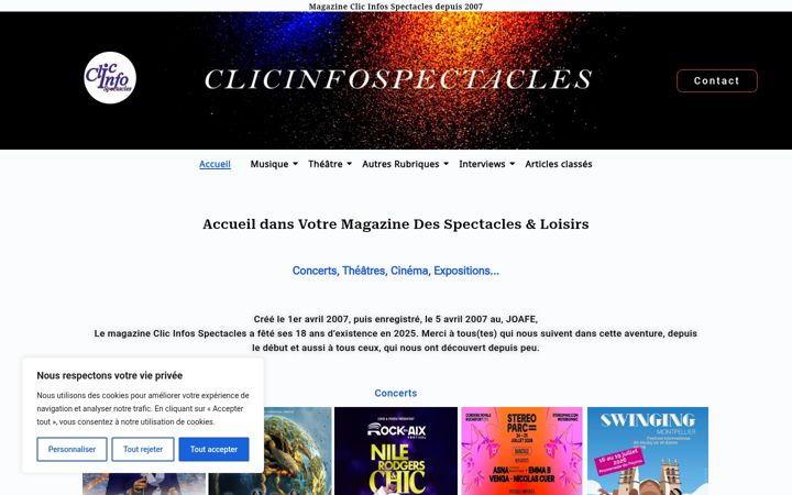 Screenshot of clicinfospectacles.fr