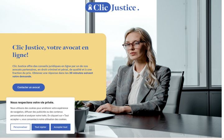 Skärmbild av clicjustice.ca