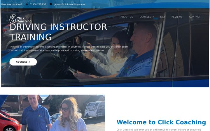 Screenshot of click-coaching.co.uk