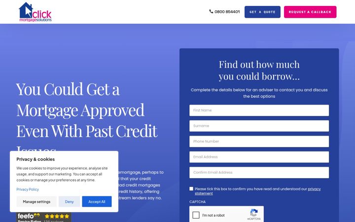Screenshot of click-mortgages.co.uk