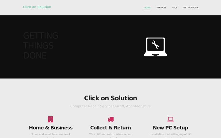 Capture d'écran de click-on-solutions.co.uk