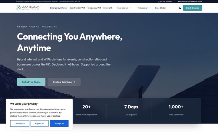 Screenshot of click-telecom.co.uk