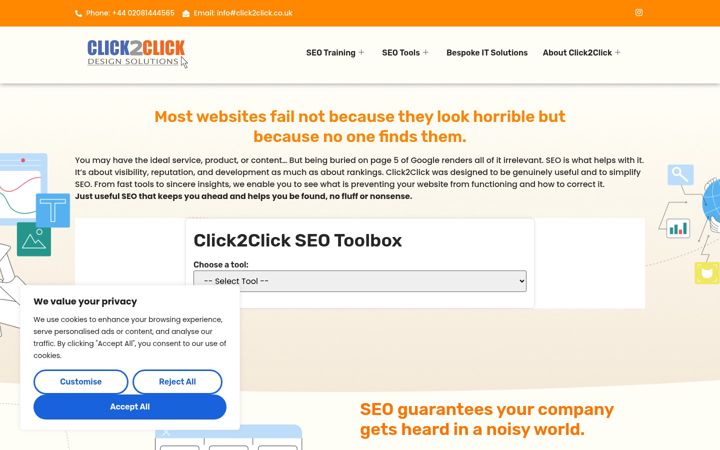 Capture d'écran de click2click.co.uk
