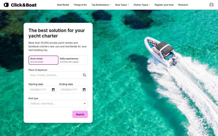Képernyőkép: clickandboat.com
