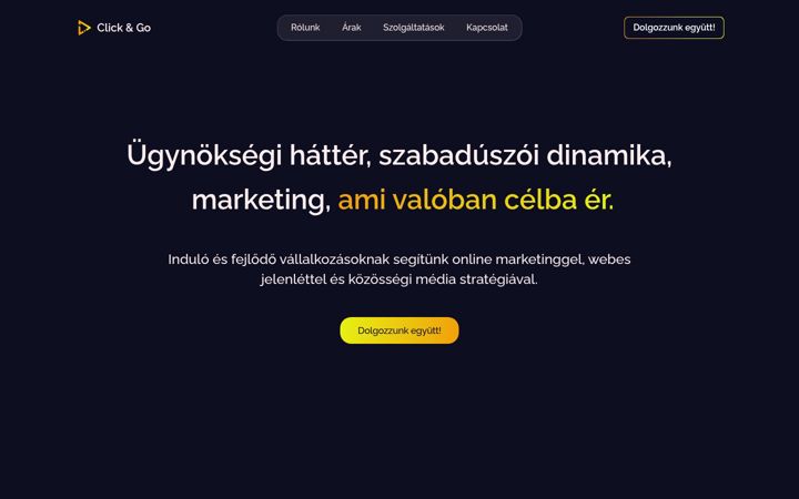 Screenshot stránky clickandgomarketing.hu