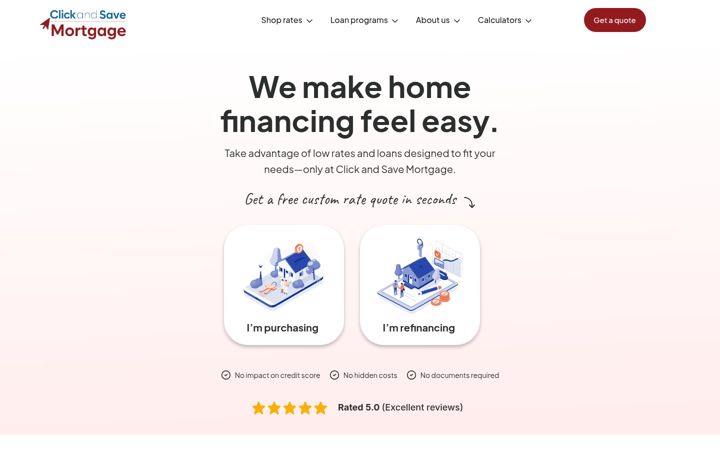 Screenshot of clickandsavemortgage.com
