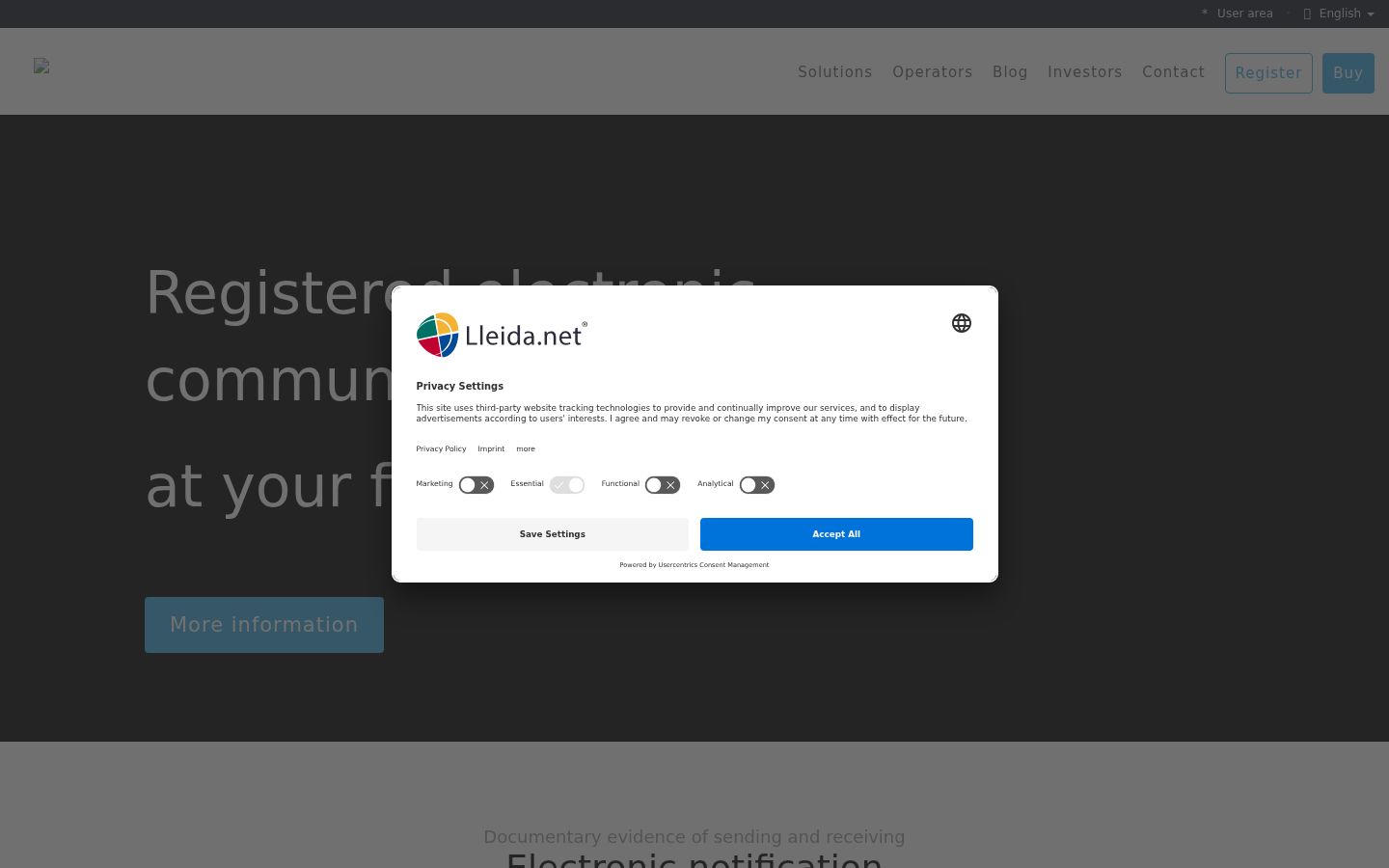 Screenshot of the consent banner shown before any interaction
