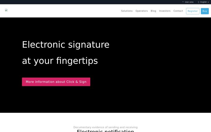 Captură de ecran a clickandsign.pt