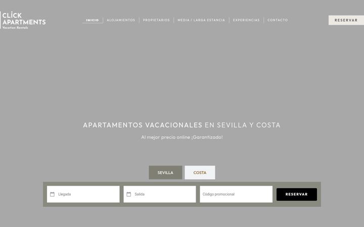 Snímek obrazovky clickapartments.es