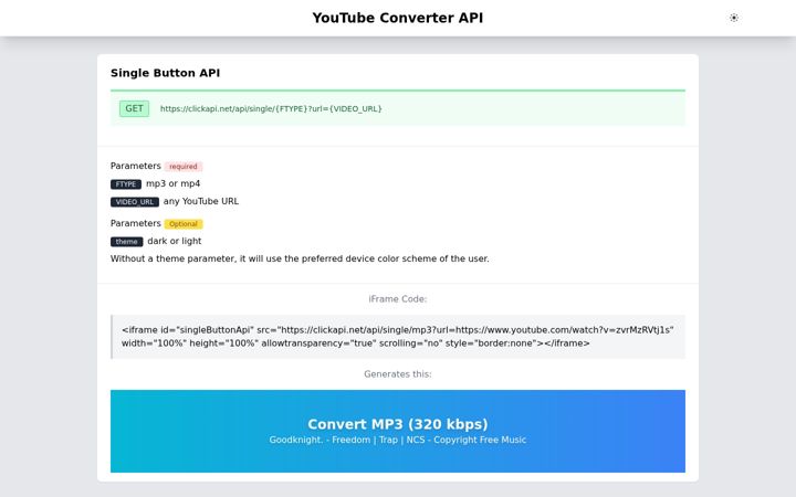 Screenshot of clickapi.net