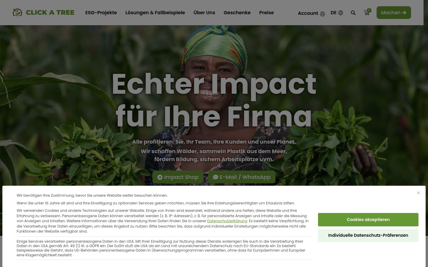 Sutikimo reklamjuostės, rodytos prieš bet kokią sąveiką, ekrano kopija
