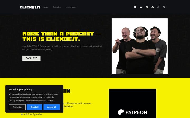 Screenshot of clickbejt.com