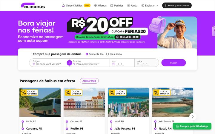 Screenshot di clickbus.com.br