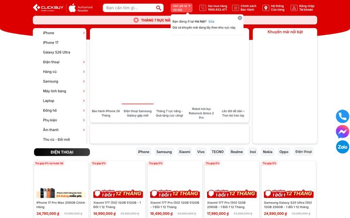 Screenshot of clickbuy.com.vn