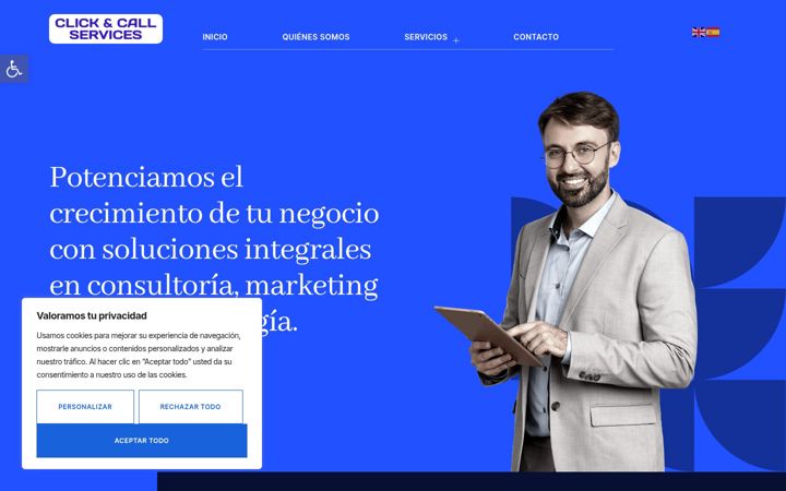 Snímek obrazovky clickcallservices.es