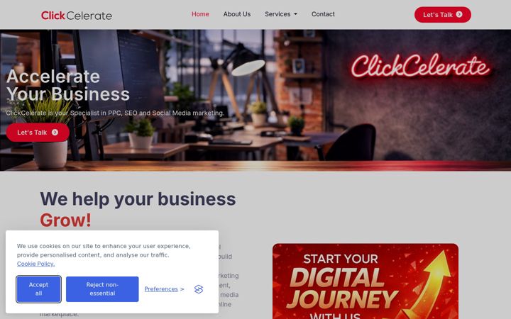 Screenshot of clickcelerate.co.uk