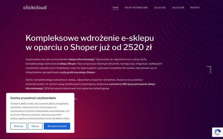 Screenshot ta' clickcloud.pl