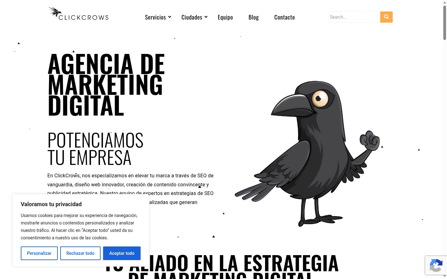 Captura de ecrã do banner de consentimento apresentado antes de qualquer interação