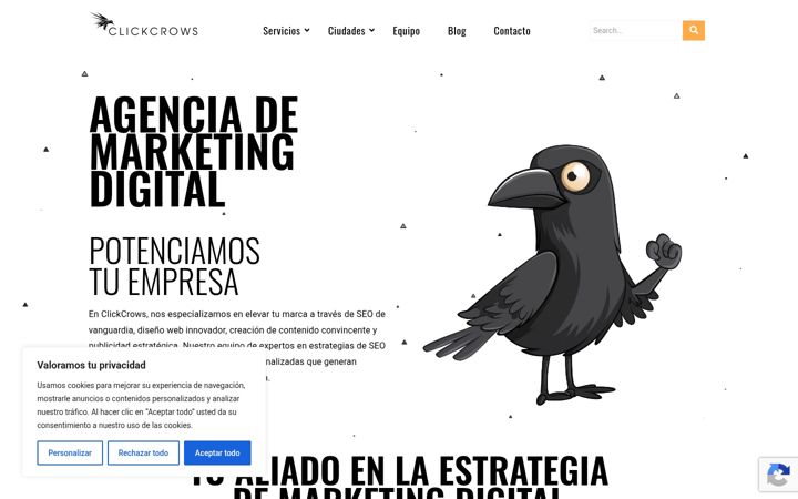 Screenshot of clickcrows.com
