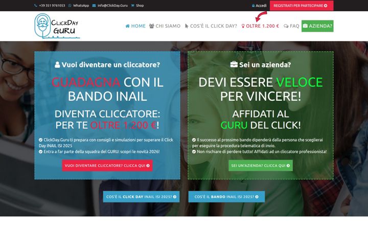 Screenshot of clickday.guru