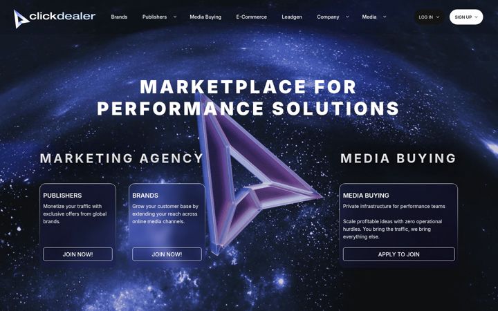 Screenshot of clickdealer.com