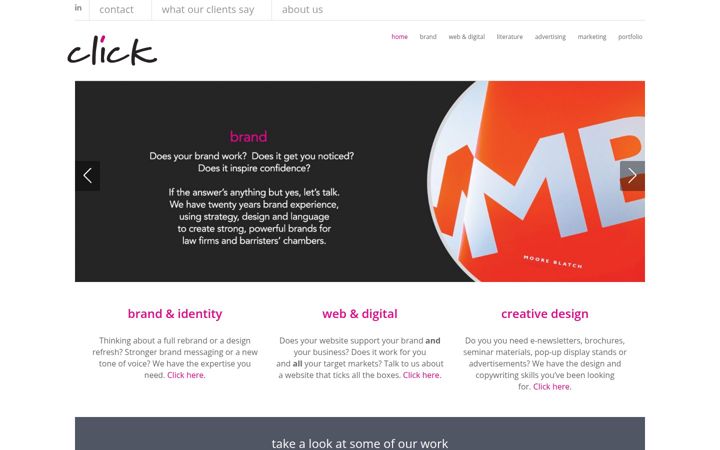 Screenshot of clickdesignandweb.com