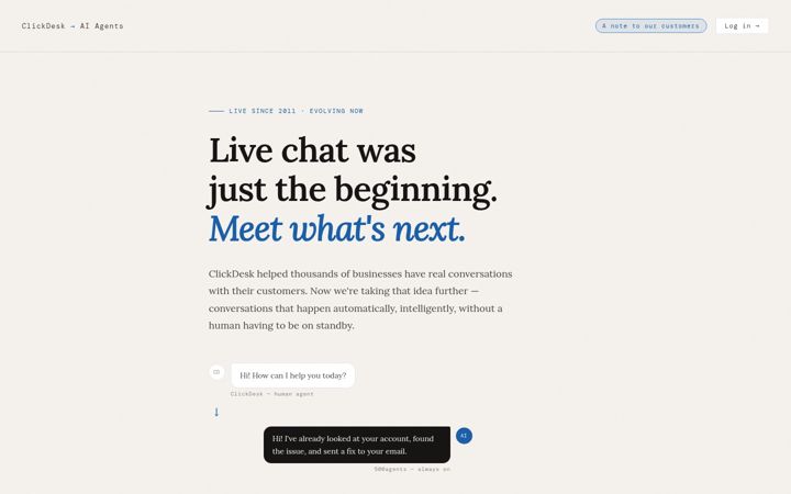 Screenshot of clickdesk.com