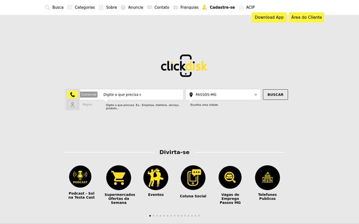 Screenshot of clickdisk.com.br
