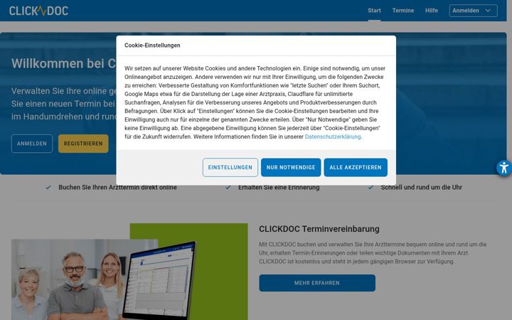 Screenshot of clickdoc.at