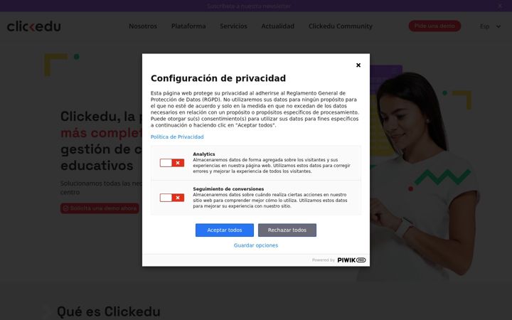 Ekrānuzņēmums no clickedu.eu