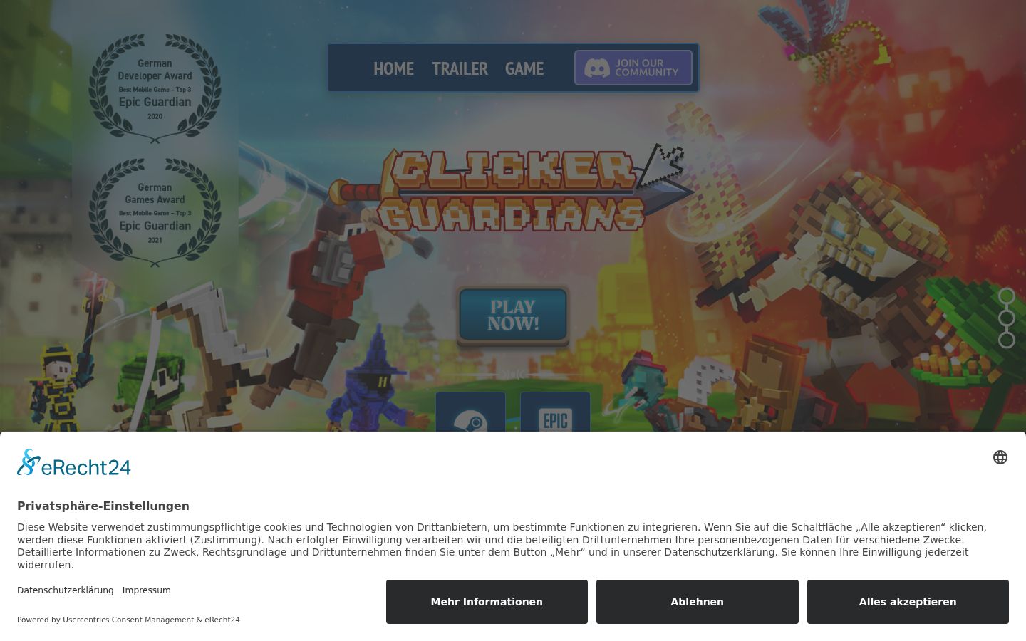 Screenshot del banner di consenso mostrato prima di qualsiasi interazione