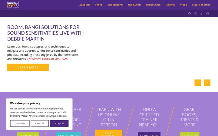 Captura de pantalla de clickertraining.com