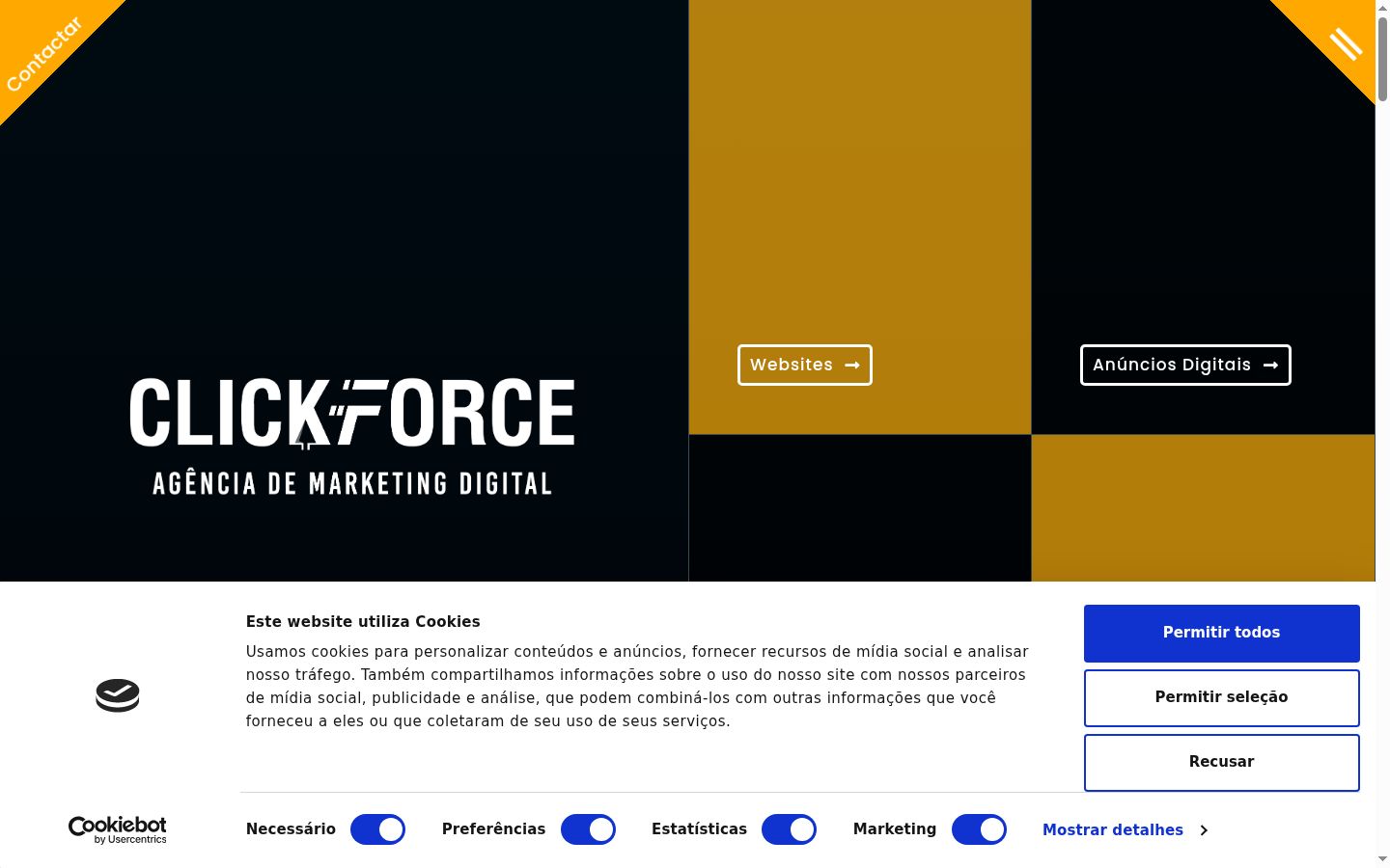 Screenshot of the consent banner shown before any interaction